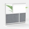 Luxor Modular Room Divider Wall System - 53in. x 48in. Add-On Wall - Silver Frame, Whiteboard MW-5348-XWCG